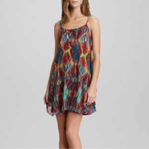 Alice + Olivia Rhi Tiered Hem Tank Dress Tribal Diamond Size Small Boho Folk